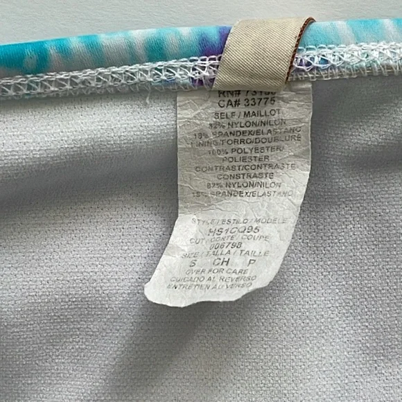 HOBIE Bikini Bottom Tie-Dye Purple, Turquoise, Green&White w/Heart Print-Sm - Picture 8 of 8